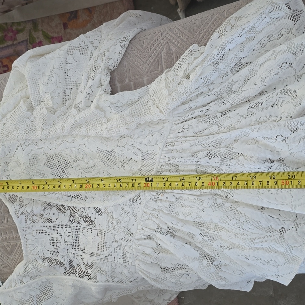 ANTHROPOLOGIE x Forever That Girl Ivory Lace Babydoll Boho Blouse NWT Small - Picture 11 of 14